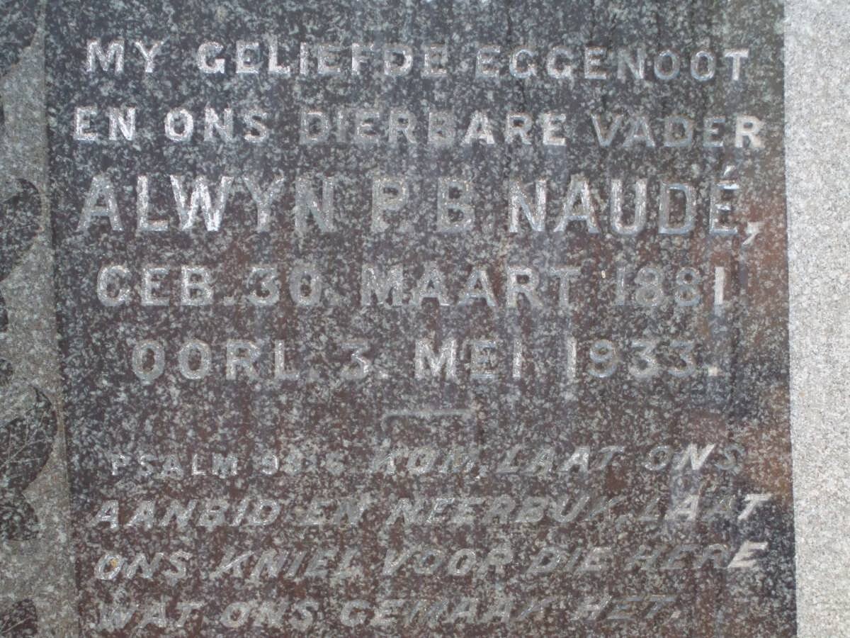 NAUDE Alwyn P.B. 1881-1933