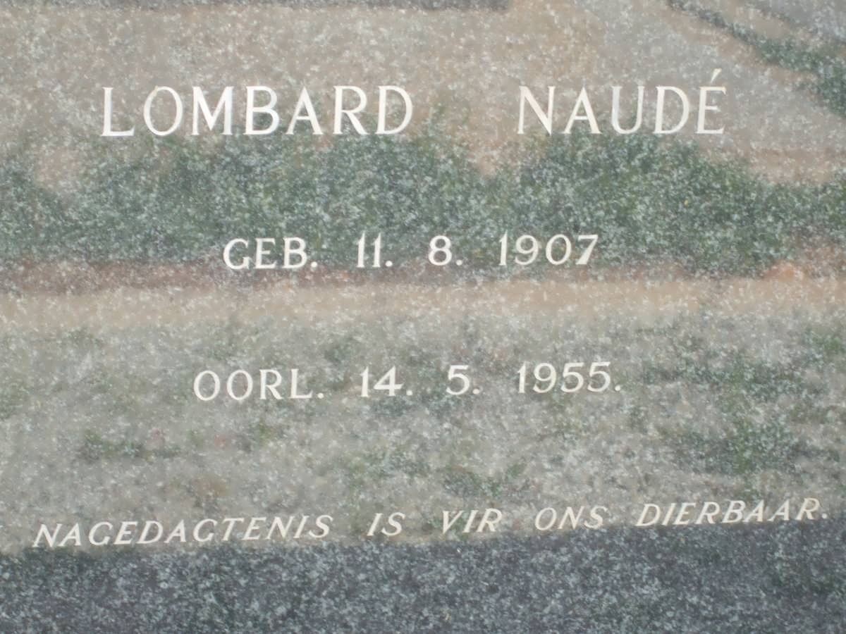 NAUDE Lombard 1907-1955 &amp; Martha Sophia 1910-2006