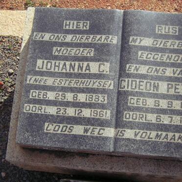 PREEZ Gideon Petrus, du 1881-1958 &amp; Johanna C. ESTERHUYSE 1883-1961