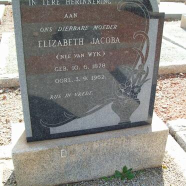 PLESSIS Elizabeth Jacoba, du 1878-1962