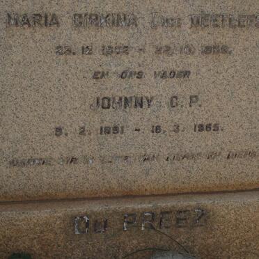 PREEZ Johnny C.P., du 1891-1965 &amp; Maria Cirkina DEEFLEFS 1892-1958