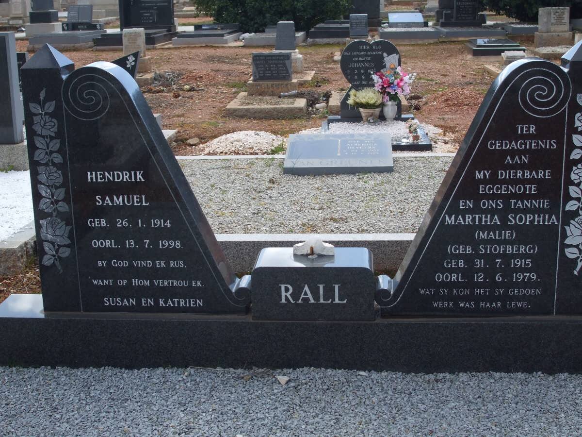 RALL Hendrik Samuel 1914-1998 &amp; Martha Sophia STOFBERG 1915-1979