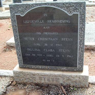 STEYN Pieter Christiaan -1963 &amp; Paulina Clara DE VOS -1963