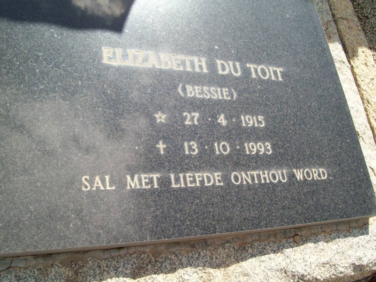TOIT Elizabeth, du 1915-1993