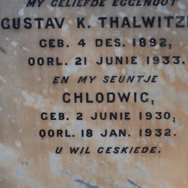 THALWITZER Gustav K. 1892-1933  :: THALWITZER Chlodwig 1930-1932