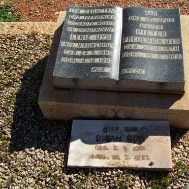 UYS Pieter Frederick 1870-1963 &amp; Lenie NIEUWENHUYS 1869-1952 :: UYS Dinah 1891-1957