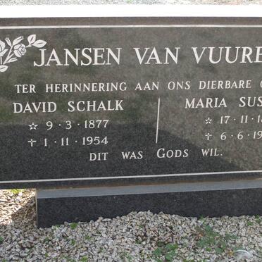 VUUREN David Schalk, Jansen van 1877-1954 &amp; Maria Susanna 1893-1976