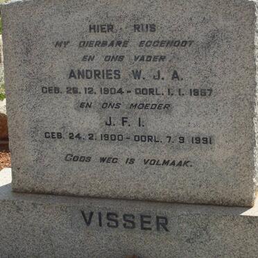 VISSER Andries W.J.A. 1904-1957 &amp; J.F.I. 1900-1991