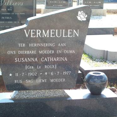 VERMEULEN Susanna Catharina nee LE ROUX 1902-1977
