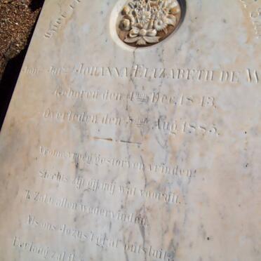 WET Johanna Elizabeth, de 1843-1885