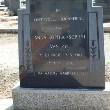ZYL Anna Sophia, van nee CHURCH 1910-1974