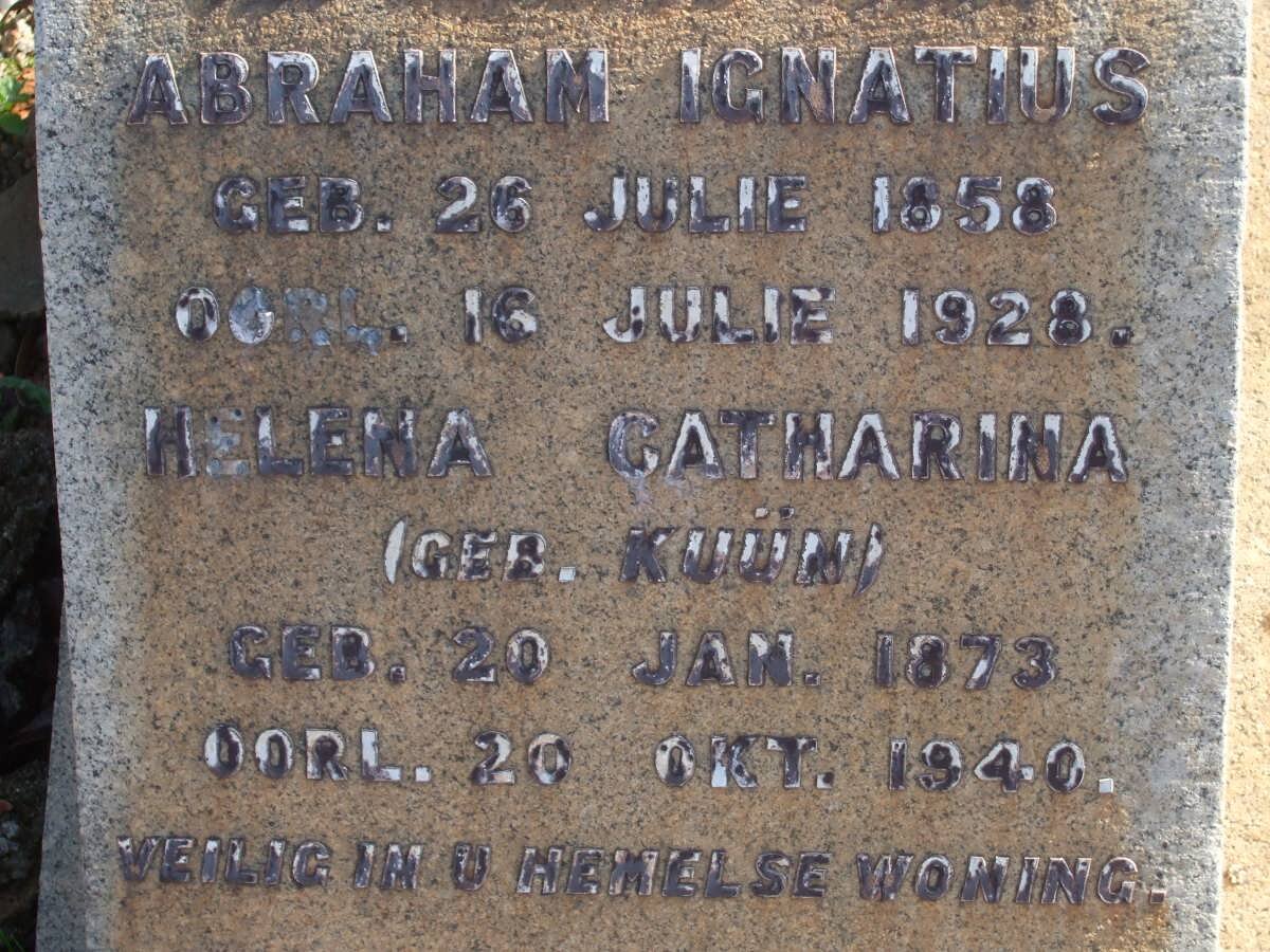 ? Abraham Ignatius 1858-1928 &amp; Helena Catharina KUUN 1873-1940