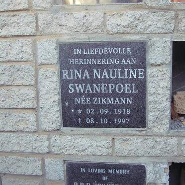 SWANEPOEL Rina Naulina nee ZIKMANN 1918-1997