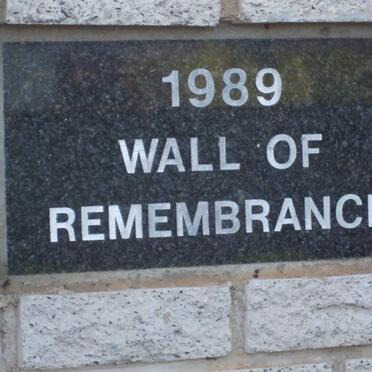 1. Wall of Remembrance 1898