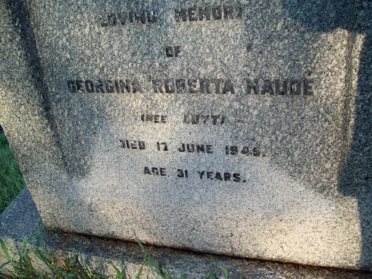 NAUDE Georgina Roberta nee LUYT -1945