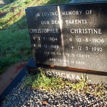 QUICKFALL Christopher 1904-1989 &amp; Christine 1906-1992