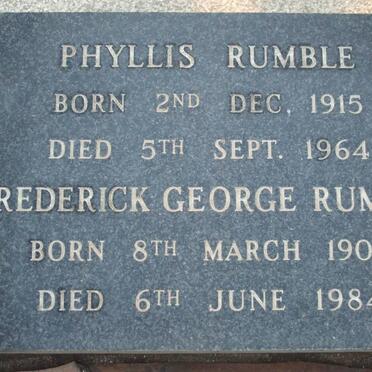 RUMBLE Frederick George 1908-1984 &amp; Phyllis 1915-1964