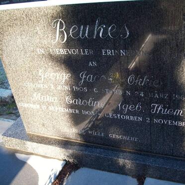 BEUKES George Jacob 1905-1969 &amp; Maria Caroline THIEM 1903-1992