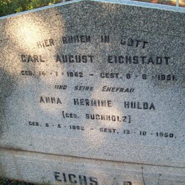 EICHSTADT Carl August 1862-1951 &amp; Anna Hernmine Hulda BUCHHOLZ 1862-1950