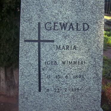 GEWALD Maria nee WIMMER 1893-1986