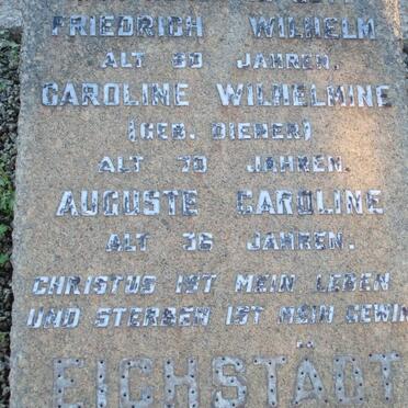 EICHSTADT Friedrich Wilhelm :: EICHSTADT Caroline Wilhelmine nee DIENER :: EICHSTADT Auguste Caroline