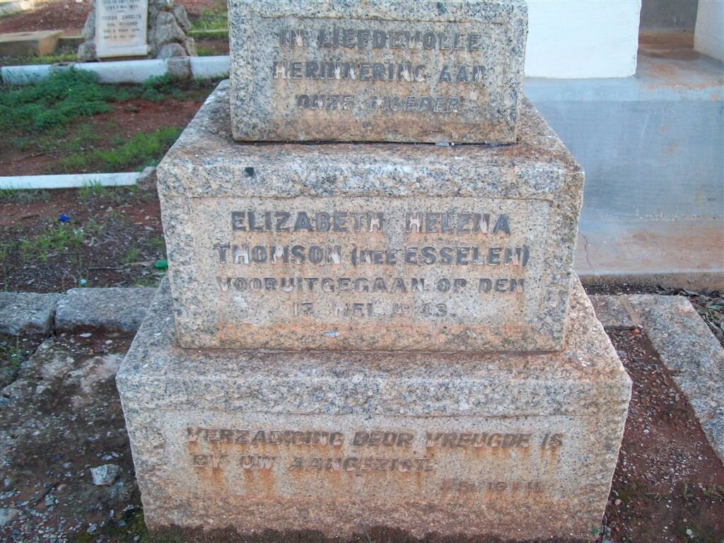 THOMSON Elizabeth Helena nee ESSELEN -1943