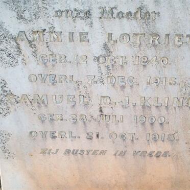 KLINK Samuel 1900-1918 :: LOTRIET Annie 1840-1916