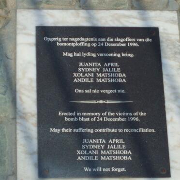 4. Bomontploffing 1996 gedenksteen