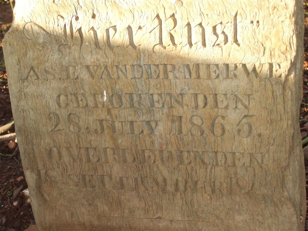 MERWE A.S.E., van der 1865-18??