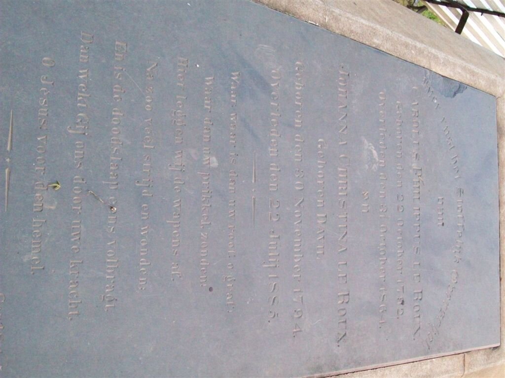 ROUX Carolus Philippus, le 1792-1864 &amp; Johanna Christina DAVEL 1794-1885