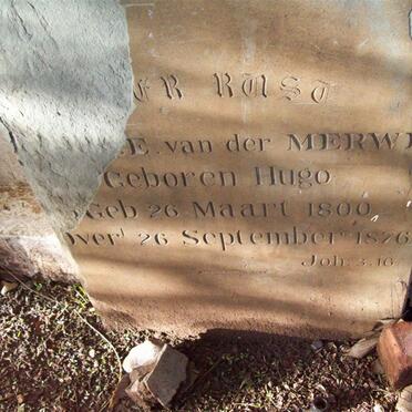 MERWE ?.E., van der nee HUGO 1800-1876