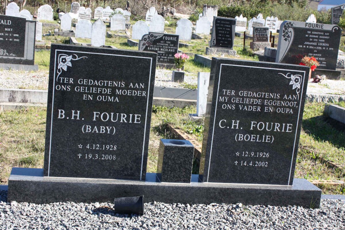 FOURIE C.H. 1926-2002 &amp; B.H. 1928-2008