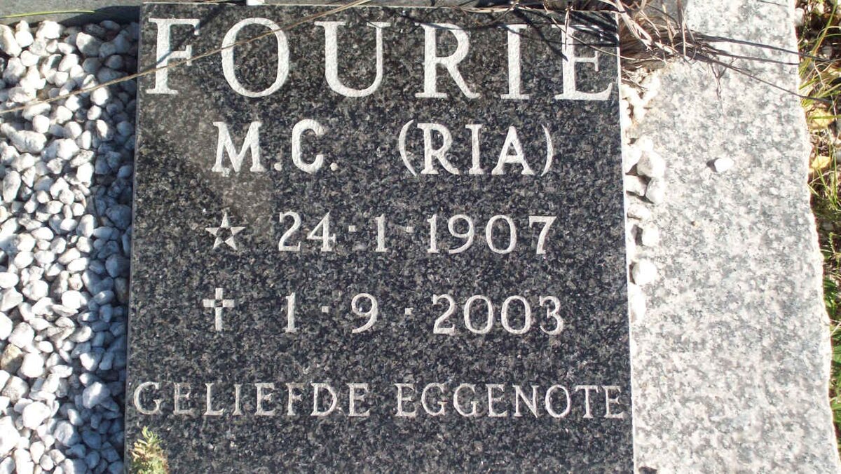 FOURIE M.C. 1907-2003