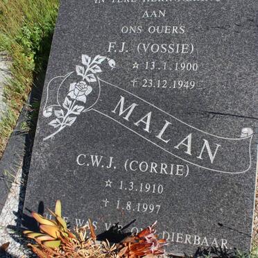 MALAN F.J. 1900-1949 &amp; C.W.J. 1910-1997 :: MALAN Johannes Christiaan 1932-1997 