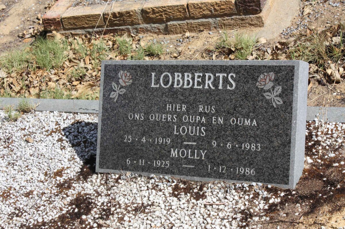 LOBBERTS Louis 1919-1983 &amp; Molly 1925-1986