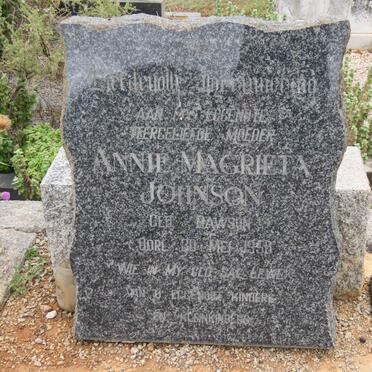JOHNSON Anna Magrieta nee DAWSON -1958