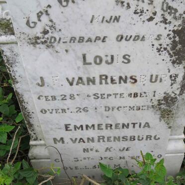 RENSBURG Louis J.F., van 1848-1922 &amp; Emmerentia M. KLUE 1850-1909 