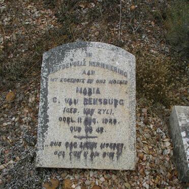 RENSBURG Maria C., van nee VAN ZYL -1923