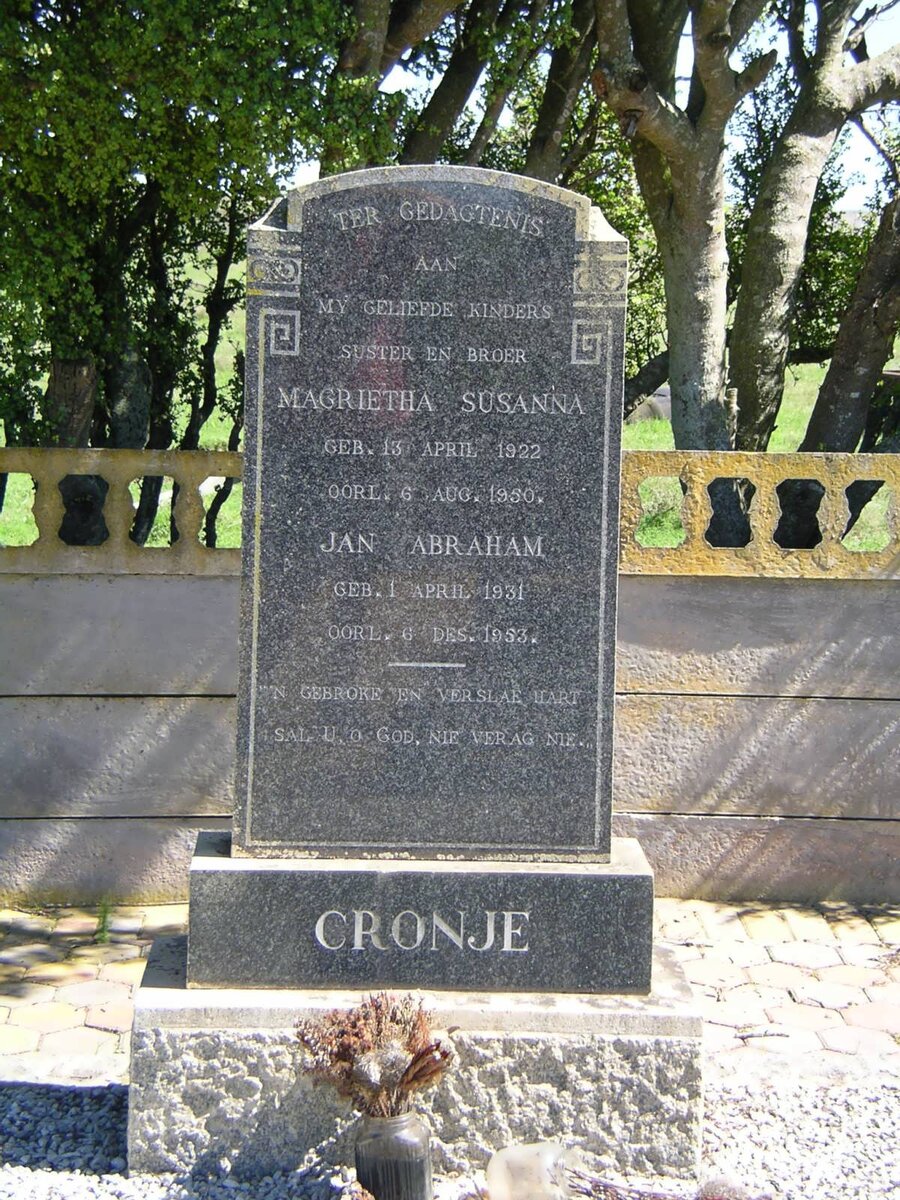 CRONJE Magrietha Susanna 1922-1950 :: CRONJE Jan Abraham 1931-1953
