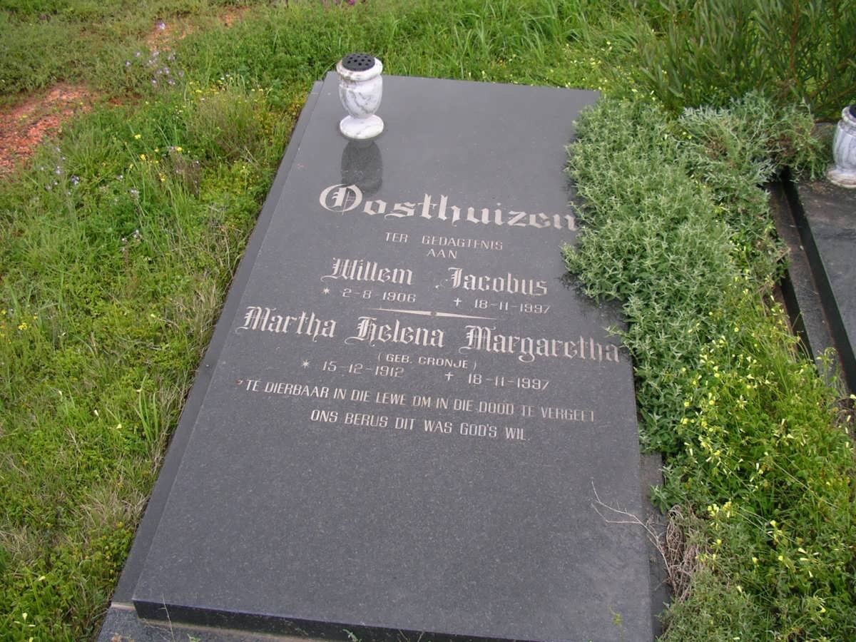 OOSTHUIZEN Willem Jacobus 1906-1997 &amp; Martha Helena Margaretha CRONJE 1912-1997