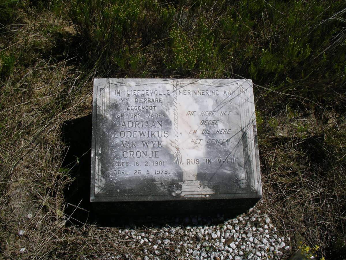 CRONJE Adriaan Lodewikus Van Wyk 1901-1979