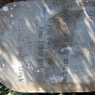 JAGER Karel Pieter Chrisjan, de 1903-1955