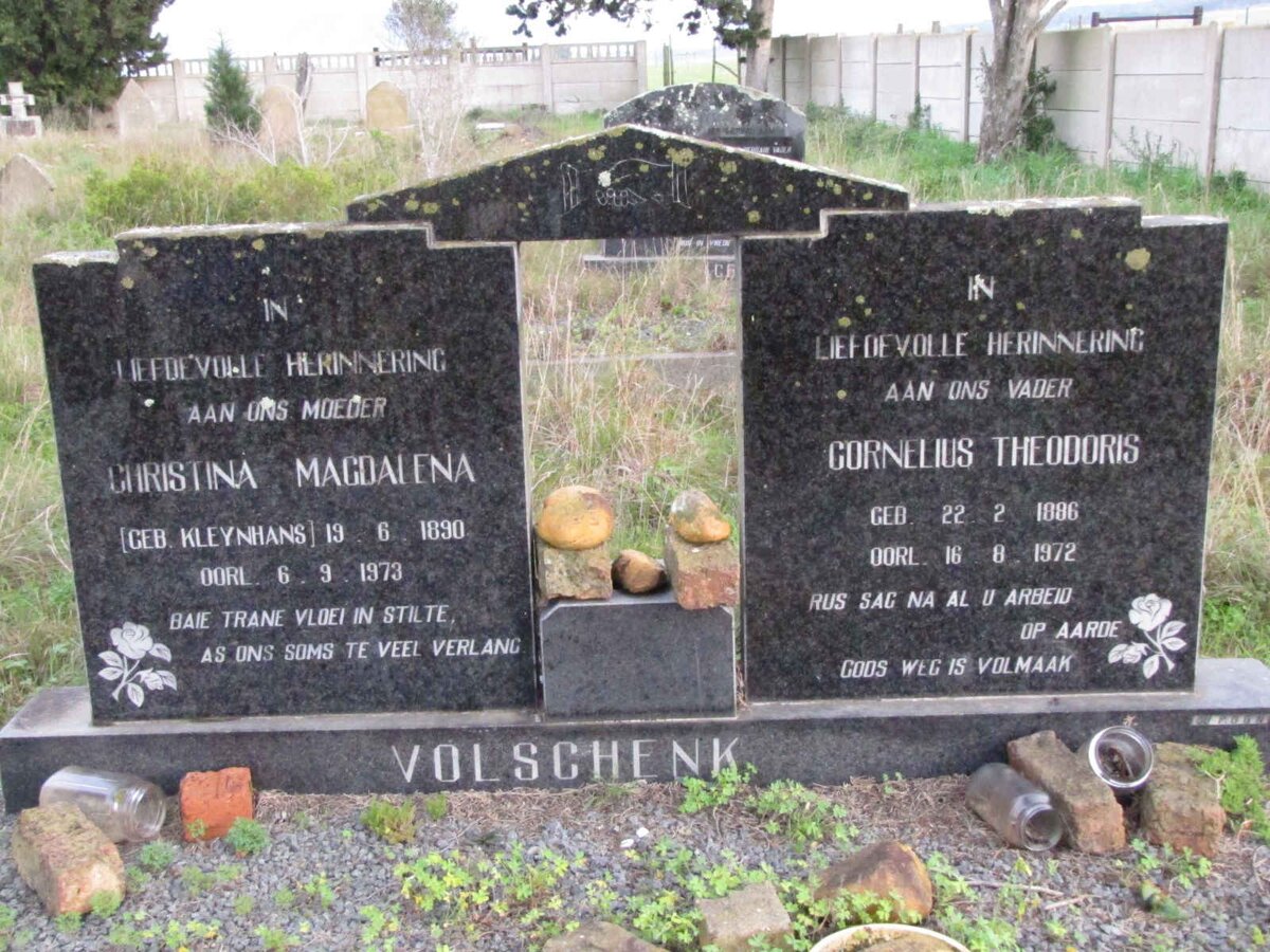 VOLSCHENK Cornelius Theodorus 1886-1972 &amp; Christina Magdalena KLEYNHANS 1890-1973