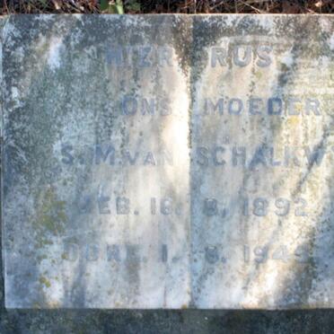 SCHALKWYK S.M., van 1892-1945