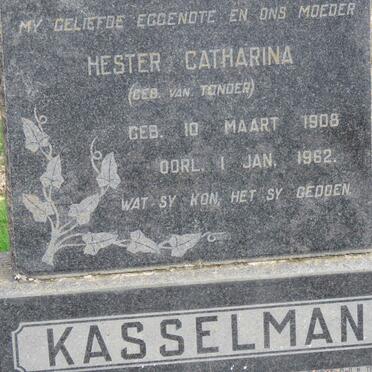 KASSELMAN Thomas Johannes 1895-1978 &amp; Hester Catharina VAN TONDER 1908-1962