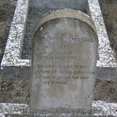 JAGER Johannes Gerhardus, de 1856-1945