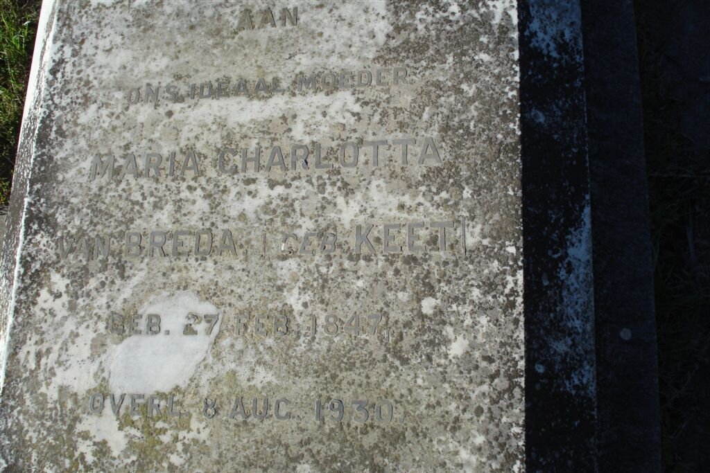 BREDA Maria Charlotta, van geb. KEET 1847-1930