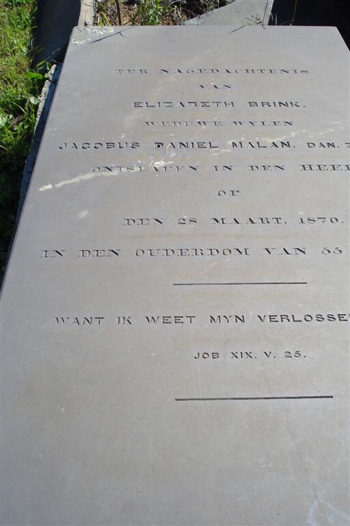 MALAN Elizabeth geb. BRINK  -1870