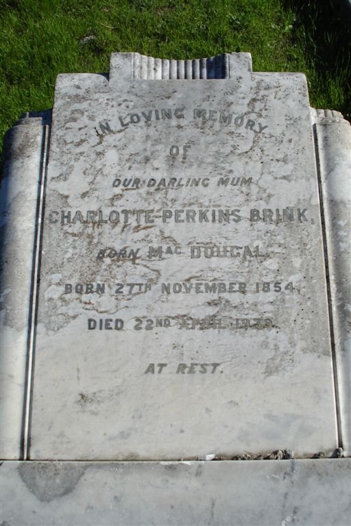 BRINK Charlotte Perkins nee MacDOUGAL 1854-1939