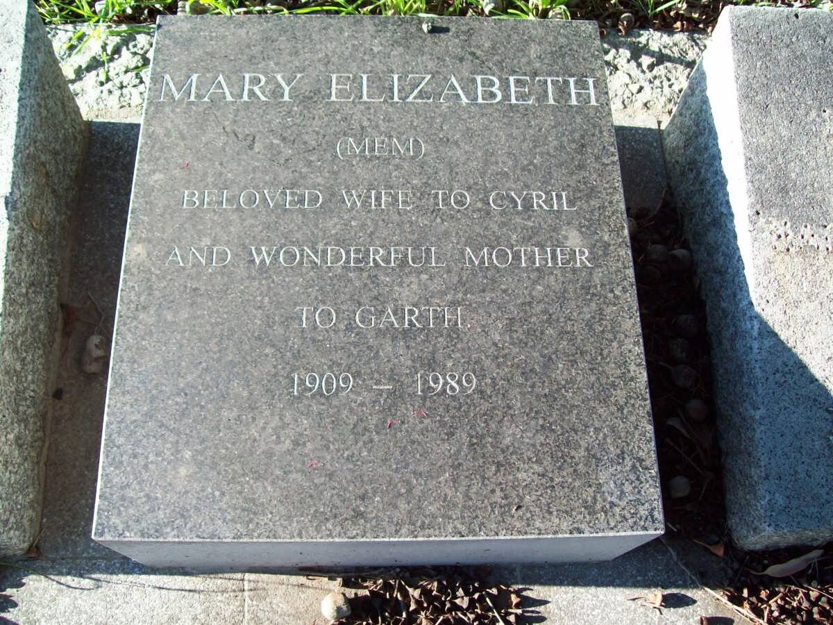 ? Mary Elizabeth 1909-1989